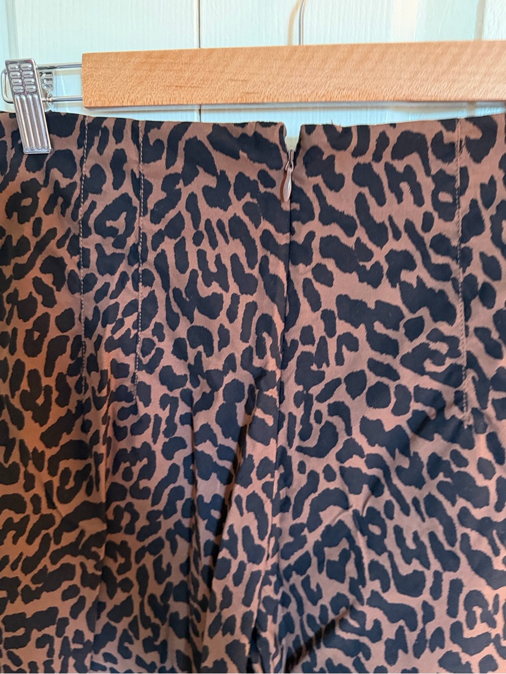 Maeve Collette Leopard Print Pants in Brown and Black with ruffle hem - Picture 3 of 4